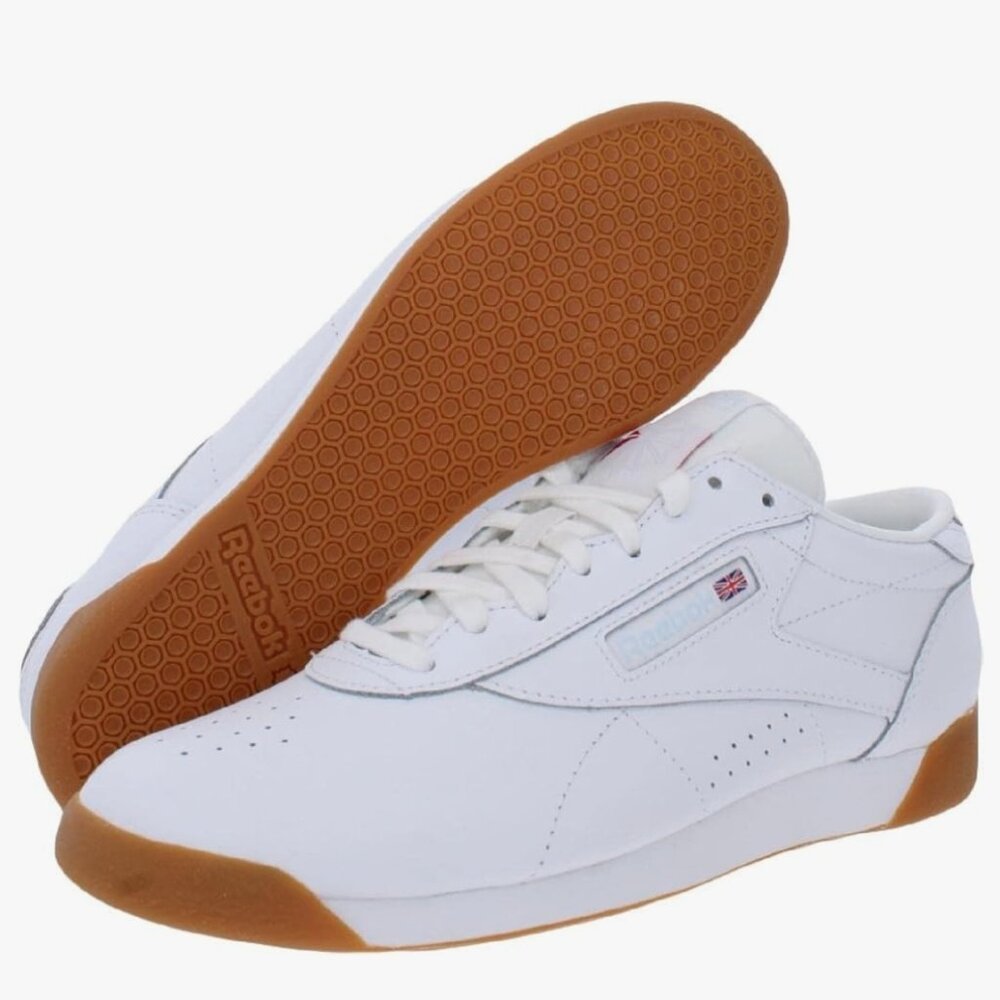 Women's Reebok Freestyle Low White w/ Gum Bottom Sneakers, Shoes, Sz 9